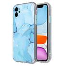 For iPhone 11 Pro Max Coloured Glaze Marble TPU + PC Protective Case (Blue) - 1