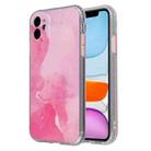 For iPhone 11 Pro Max Coloured Glaze Marble TPU + PC Protective Case (Pink) - 1