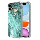 For iPhone 11 Pro Max Coloured Glaze Marble TPU + PC Protective Case (Green) - 1