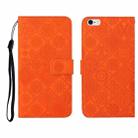 Ethnic Style Embossed Pattern Horizontal Flip Leather Case with Holder & Card Slots & Wallet & Lanyard For iPhone 6 Plus(Orange) - 1