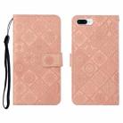 Ethnic Style Embossed Pattern Horizontal Flip Leather Case with Holder & Card Slots & Wallet & Lanyard For iPhone 8 Plus / 7 Plus(Pink) - 1