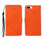 Ethnic Style Embossed Pattern Horizontal Flip Leather Case with Holder & Card Slots & Wallet & Lanyard For iPhone 8 Plus / 7 Plus(Orange) - 1