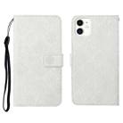For iPhone 11 Ethnic Style Embossed Pattern Horizontal Flip Leather Case with Holder & Card Slots & Wallet & Lanyard (White) - 1