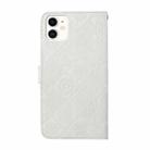 For iPhone 11 Ethnic Style Embossed Pattern Horizontal Flip Leather Case with Holder & Card Slots & Wallet & Lanyard (White) - 4