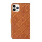 For iPhone 11 Pro Max Ethnic Style Embossed Pattern Horizontal Flip Leather Case with Holder & Card Slots & Wallet & Lanyard (Brown) - 4