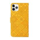 For iPhone 11 Pro Max Ethnic Style Embossed Pattern Horizontal Flip Leather Case with Holder & Card Slots & Wallet & Lanyard (Yellow) - 4