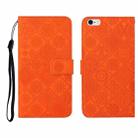 For iPhone SE 2022 / SE 2020 / 8 / 7 Ethnic Style Embossed Pattern Horizontal Flip Leather Case with Holder & Card Slots & Wallet & Lanyard(Orange) - 1