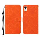 For iPhone XR Ethnic Style Embossed Pattern Horizontal Flip Leather Case with Holder & Card Slots & Wallet & Lanyard(Orange) - 1