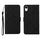 For iPhone XR Ethnic Style Embossed Pattern Horizontal Flip Leather Case with Holder & Card Slots & Wallet & Lanyard(Black) - 1
