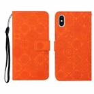 For iPhone X / XS Ethnic Style Embossed Pattern Horizontal Flip Leather Case with Holder & Card Slots & Wallet & Lanyard(Orange) - 1