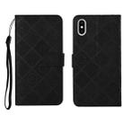 For iPhone X / XS Ethnic Style Embossed Pattern Horizontal Flip Leather Case with Holder & Card Slots & Wallet & Lanyard(Black) - 1