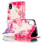 For Xiaomi Redmi 7A 3D Pattern Colored Drawing Horizontal Flip Leather Case with Holder & Card Slots & Wallet & Lanyard(Pink Butterfly) - 1