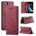 AutSpace A01 Retro Skin-feel Crazy Horse Texture Horizontal Flip Leather Case with Holder & Card Slots & Wallet & RFID For iPhone 6(Wine Red) - 1