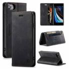 For iPhone SE 2022 / SE 2020 / 8 / 7 AutSpace A01 Retro Skin-feel Crazy Horse Texture Horizontal Flip Leather Case with Holder & Card Slots & Wallet & RFID(Black) - 1