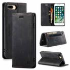 AutSpace A01 Retro Skin-feel Crazy Horse Texture Horizontal Flip Leather Case with Holder & Card Slots & Wallet & RFID For iPhone 8 Plus / 7 Plus(Black) - 1