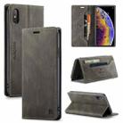 For iPhone X / XS AutSpace A01 Retro Skin-feel Crazy Horse Texture Horizontal Flip Leather Case with Holder & Card Slots & Wallet & RFID(Coffee) - 1