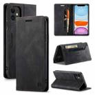 For iPhone 11 AutSpace A01 Retro Skin-feel Crazy Horse Texture Horizontal Flip Leather Case with Holder & Card Slots & Wallet & RFID (Black) - 1