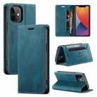 For iPhone 12 mini AutSpace A01 Retro Skin-feel Crazy Horse Texture Horizontal Flip Leather Case with Holder & Card Slots & Wallet & RFID (Blue) - 1