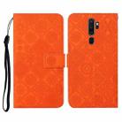 For OPPO A5 / A9 2020 Ethnic Style Embossed Pattern Horizontal Flip Leather Case with Holder & Card Slots & Wallet & Lanyard(Orange) - 1