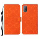 For OPPO A92 / A72 / A52 Ethnic Style Embossed Pattern Horizontal Flip Leather Case with Holder & Card Slots & Wallet & Lanyard(Orange) - 1