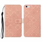 For OPPO F1s Ethnic Style Embossed Pattern Horizontal Flip Leather Case with Holder & Card Slots & Wallet & Lanyard(Pink) - 1