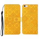 For OPPO F1s Ethnic Style Embossed Pattern Horizontal Flip Leather Case with Holder & Card Slots & Wallet & Lanyard(Yellow) - 1