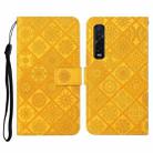 For OPPO Find X2 Pro Ethnic Style Embossed Pattern Horizontal Flip Leather Case with Holder & Card Slots & Wallet & Lanyard(Yellow) - 1