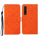 For OPPO Find X2 Pro Ethnic Style Embossed Pattern Horizontal Flip Leather Case with Holder & Card Slots & Wallet & Lanyard(Orange) - 1