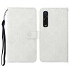 For OPPO Find X2 Pro Ethnic Style Embossed Pattern Horizontal Flip Leather Case with Holder & Card Slots & Wallet & Lanyard(White) - 1