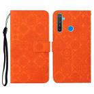 For OPPO Realme 5 Ethnic Style Embossed Pattern Horizontal Flip Leather Case with Holder & Card Slots & Wallet & Lanyard(Orange) - 1