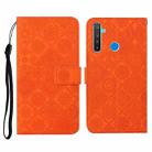 For OPPO Realme 5 Pro Ethnic Style Embossed Pattern Horizontal Flip Leather Case with Holder & Card Slots & Wallet & Lanyard(Orange) - 1