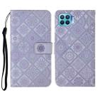 For OPPO Reno4 Lite Ethnic Style Embossed Pattern Horizontal Flip Leather Case with Holder & Card Slots & Wallet & Lanyard(Purple) - 1