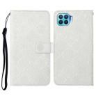 For OPPO Reno4 Lite Ethnic Style Embossed Pattern Horizontal Flip Leather Case with Holder & Card Slots & Wallet & Lanyard(White) - 1