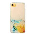 Hollow Marble Pattern TPU Straight Edge Fine Hole Protective Case For iPhone 6 Plus(Yellow Blue) - 1