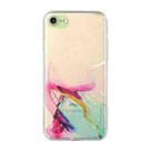 For iPhone SE 2022 / SE 2020 / 8 / 7 Hollow Marble Pattern TPU Straight Edge Fine Hole Protective Case(Red Green) - 1