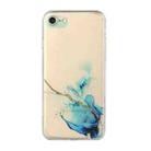 For iPhone SE 2022 / SE 2020 / 8 / 7 Hollow Marble Pattern TPU Straight Edge Fine Hole Protective Case(Blue) - 1