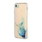 For iPhone SE 2022 / SE 2020 / 8 / 7 Hollow Marble Pattern TPU Straight Edge Fine Hole Protective Case(Blue) - 2