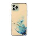 For iPhone 11 Pro Hollow Marble Pattern TPU Straight Edge Fine Hole Protective Case (Blue) - 1
