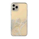 For iPhone 11 Pro Max Hollow Marble Pattern TPU Straight Edge Fine Hole Protective Case(Grey) - 1