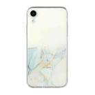 For iPhone XR Hollow Marble Pattern TPU Straight Edge Fine Hole Protective Case(Grey) - 1