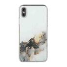 For iPhone XS Max Hollow Marble Pattern TPU Straight Edge Fine Hole Protective Case(Black) - 1