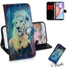 For Galaxy  A10s Colored Drawing Pattern Colorful Magnetic Buckle Horizontal Flip PU Leather Case with Holder & Card Slots & Wallet & Lanyard(White Lion) - 1