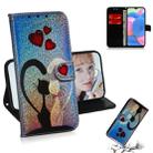 For Galaxy A50s Colored Drawing Pattern Colorful Magnetic Buckle Horizontal Flip PU Leather Case with Holder & Card Slots & Wallet & Lanyard(Love Cat) - 1