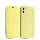 For iPhone 11 Imitate Liquid Silicone Horizontal Flip Leather Case with Card Slots (Yellow) - 1
