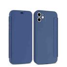 For iPhone 11 Pro Imitate Liquid Silicone Horizontal Flip Leather Case with Card Slots (Blue) - 1