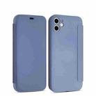 For iPhone 11 Pro Imitate Liquid Silicone Horizontal Flip Leather Case with Card Slots (Gray Blue) - 1