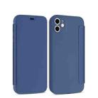 For iPhone 11 Pro Max Imitate Liquid Silicone Horizontal Flip Leather Case with Card Slots (Blue) - 1