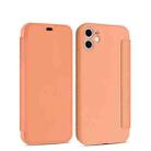 For iPhone 11 Pro Max Imitate Liquid Silicone Horizontal Flip Leather Case with Card Slots (Orange) - 1