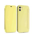 For iPhone 11 Pro Max Imitate Liquid Silicone Horizontal Flip Leather Case with Card Slots (Yellow) - 1