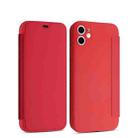 For iPhone 11 Pro Max Imitate Liquid Silicone Horizontal Flip Leather Case with Card Slots (Red) - 1